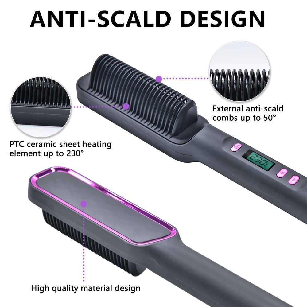 Multifunctional Electric Straight Hair Straightener Comb Brush