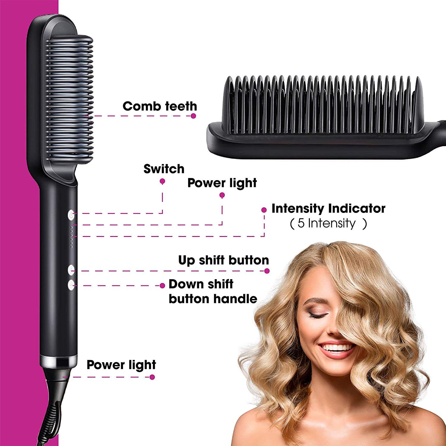 Mini Hair Straightener Brush Comb Customized Styling Tools